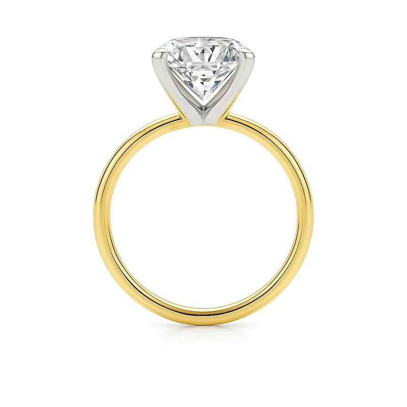 5 Carat Emerald Lab Grown IGI G/VS1 Diamond Solitaire Ring in 14K Yellow Gold