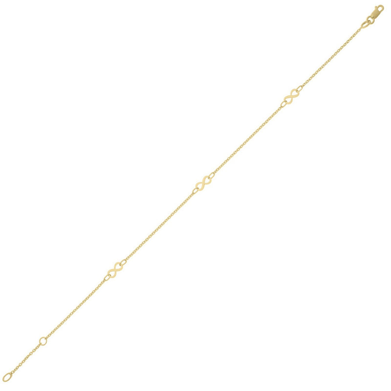 10K Yellow Gold Infinity Anklet