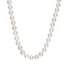 Pearl Necklace with Ball Clasp in 14K Yellow Gold