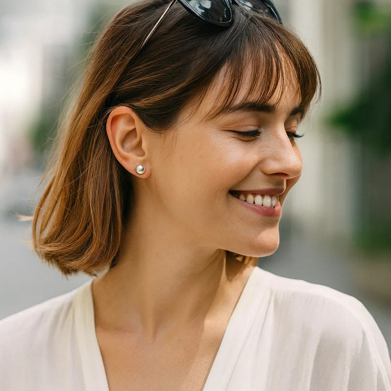 Sterling Silver Ball Stud Earrings (8.00 mm)