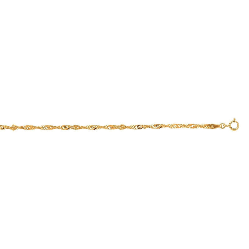 10k Yellow Gold Singapore Anklet 2.2mm