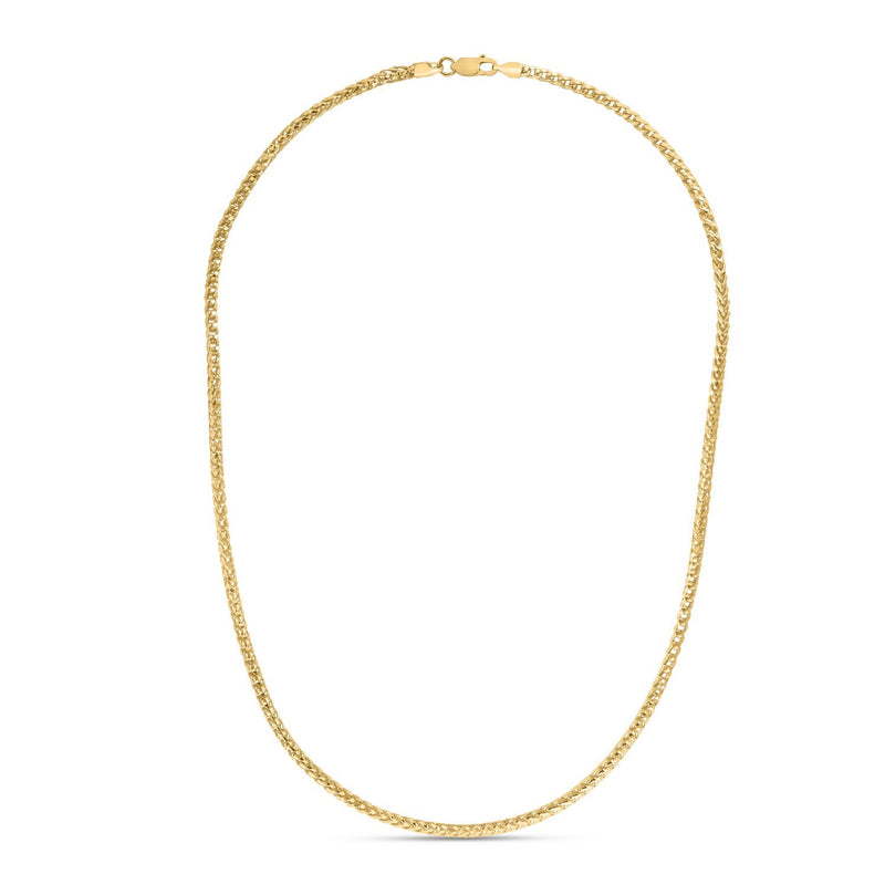 Sterling Silver Yellow Gold Plated Diamond Cut Franco Chain (3.80 mm)