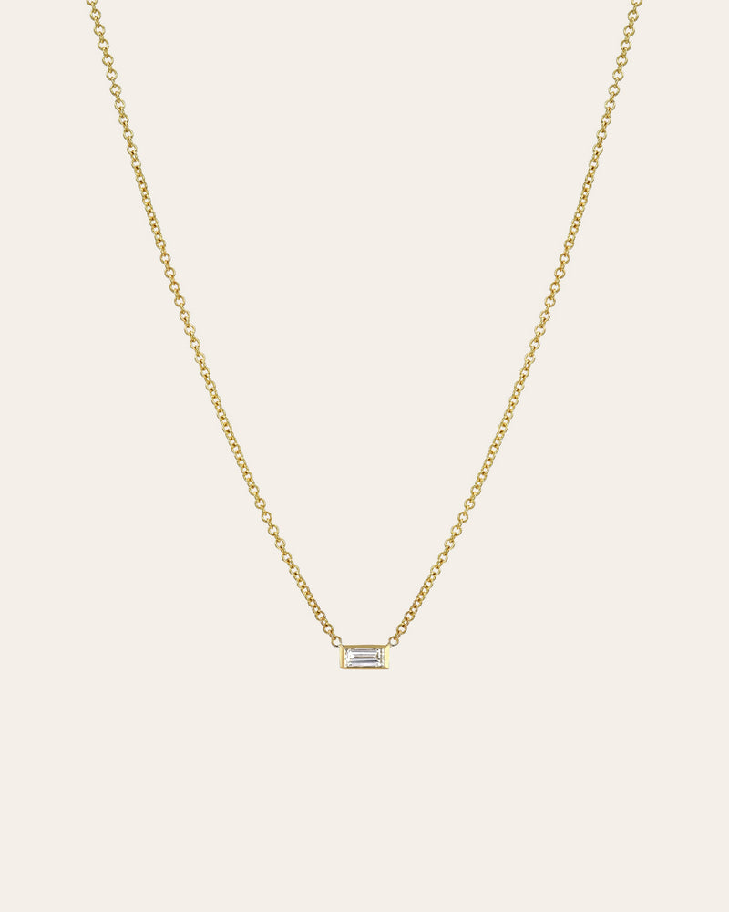 Diamond Baguette Necklace