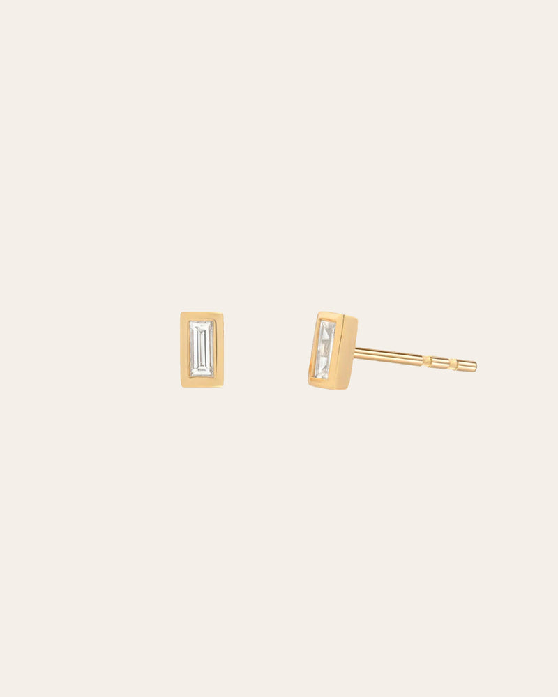Diamond Baguette Stud Earrings