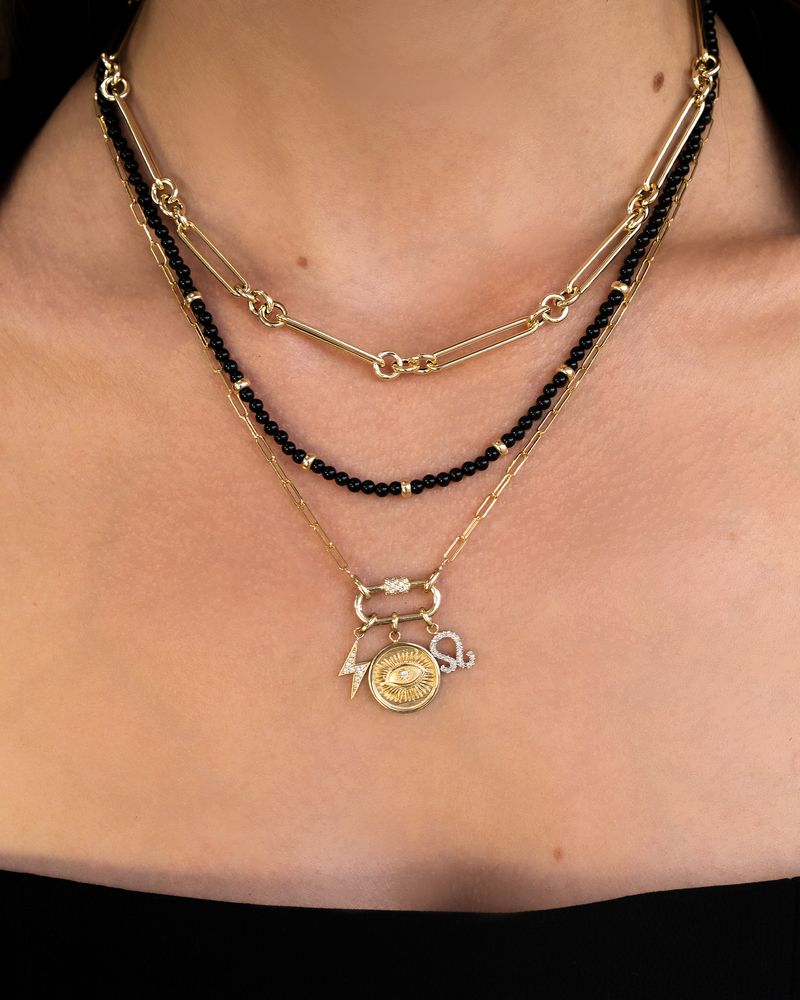 14K Gold Elongated Paper Clip Chain Necklace