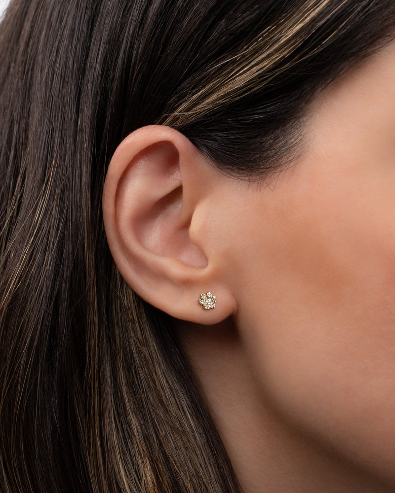 Diamond Paw Stud Earring