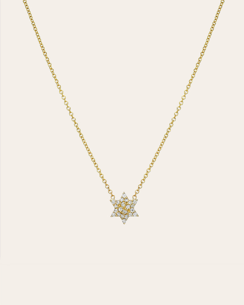 Diamond Star of David Necklace