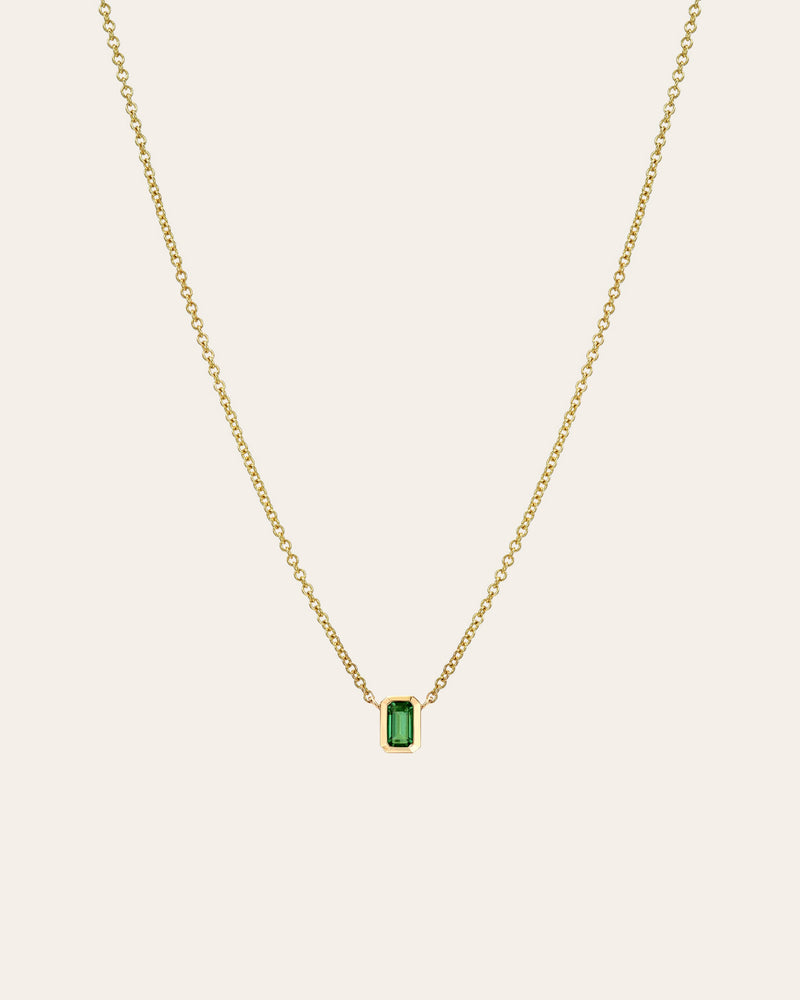Emerald Cut Emerald Necklace