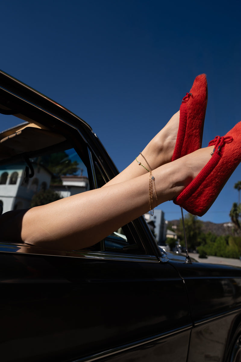 14k Gold Bead Anklet