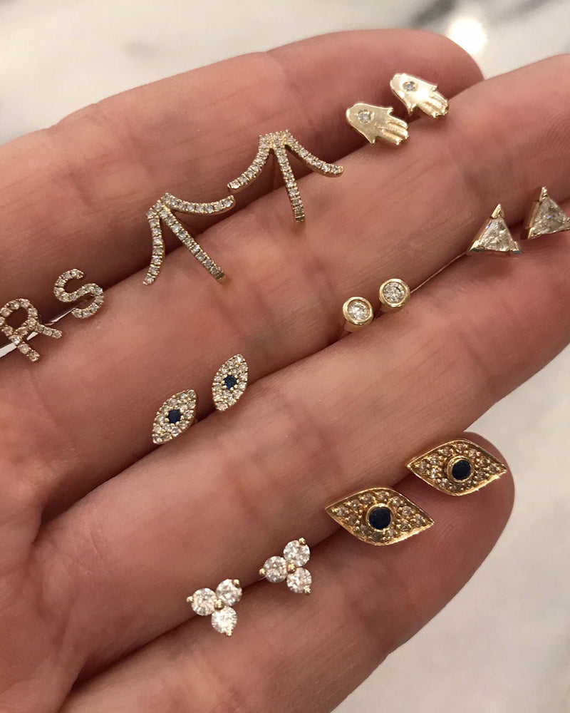 Bezel Diamond Stud Earrings