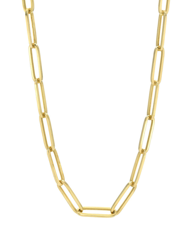 14k Gold Extra Large Paper Clip Chain Necklace