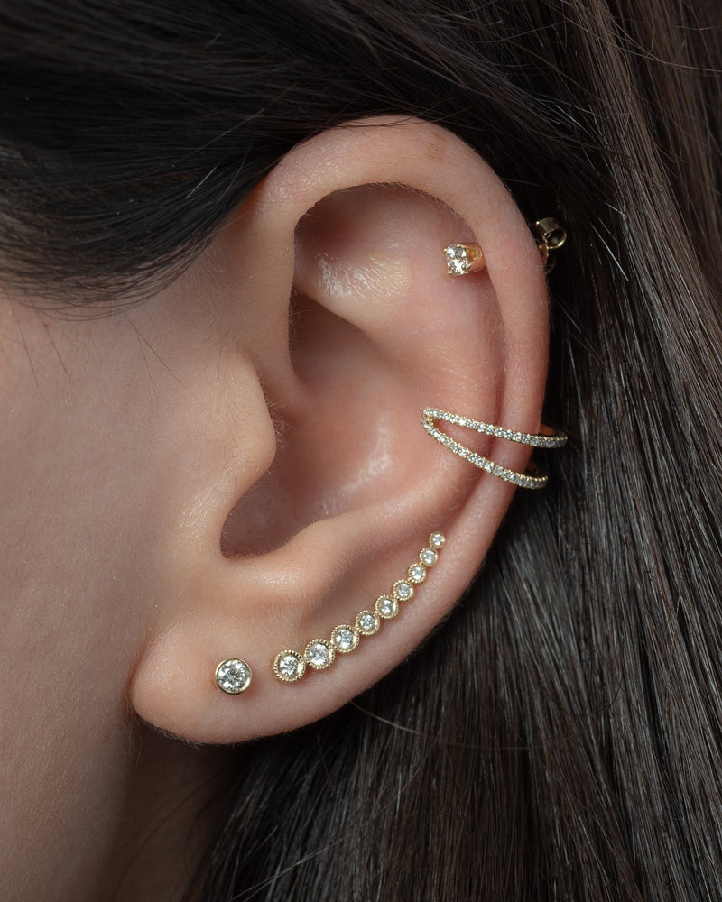 Bezel Diamond Stud Earrings