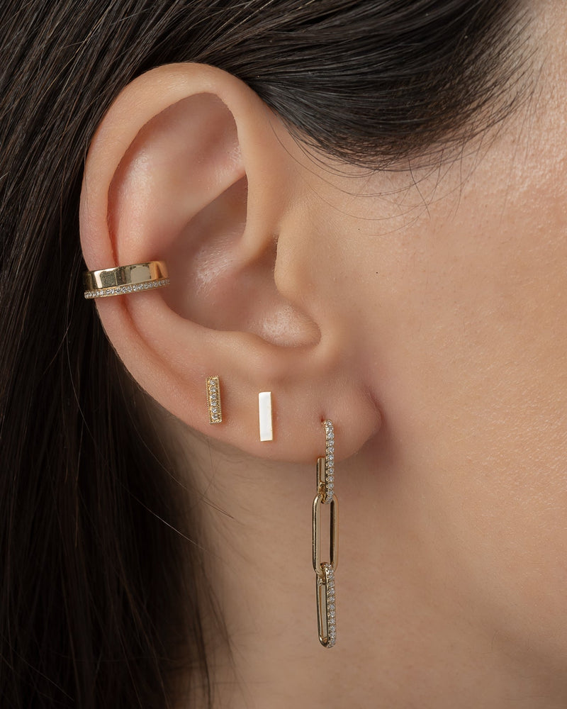 14k Gold Bar Stud Earrings