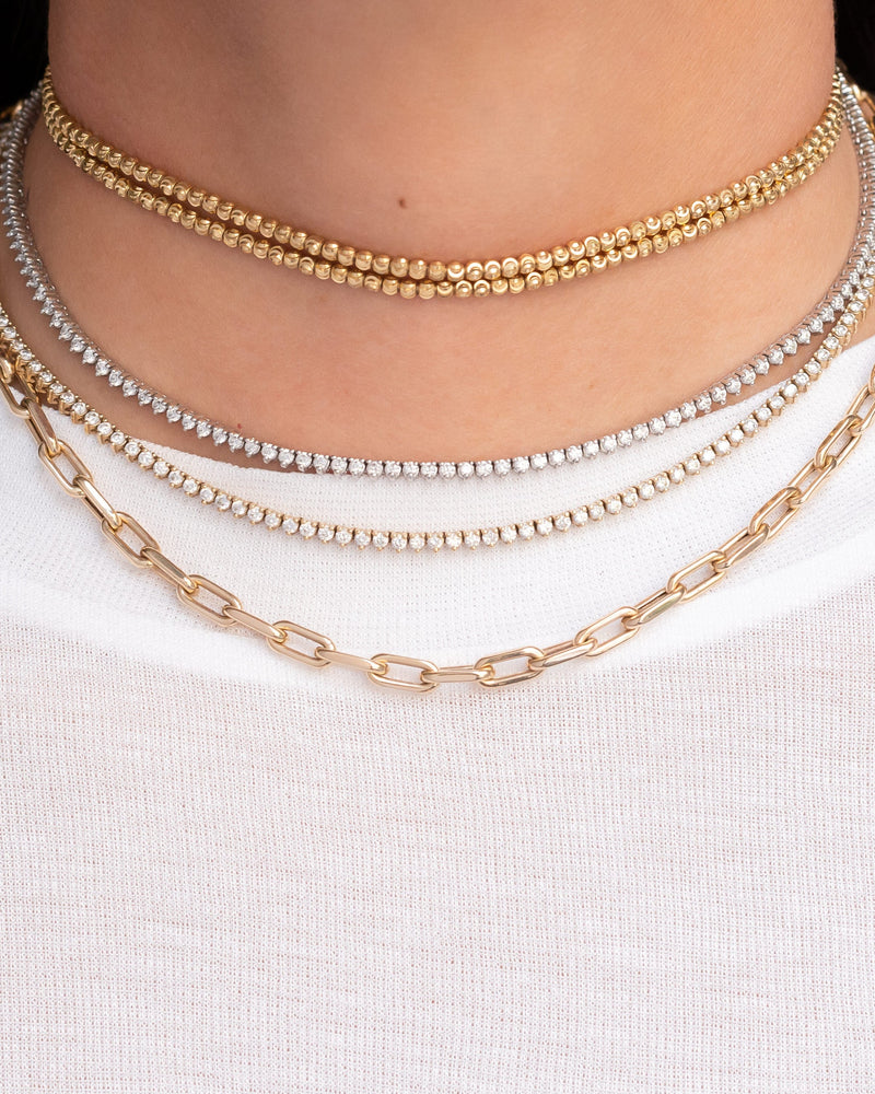 14k Gold Large Open Link Chain Necklace