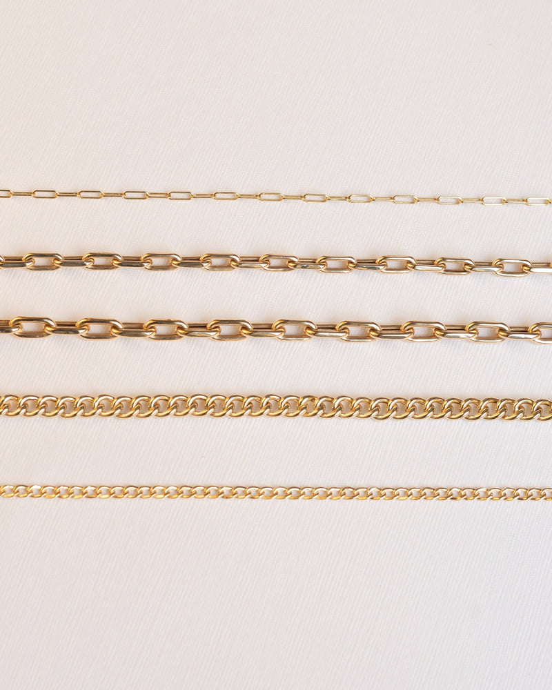 14k Gold Large Curb Link Chain Necklace