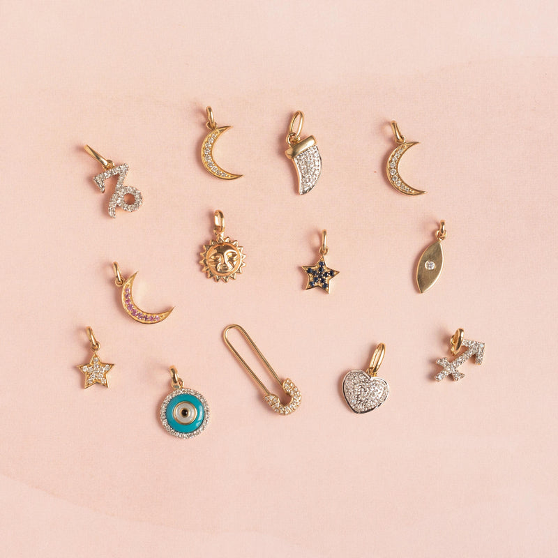 14k Gold Diamond Evil Eye Turquoise Pendant