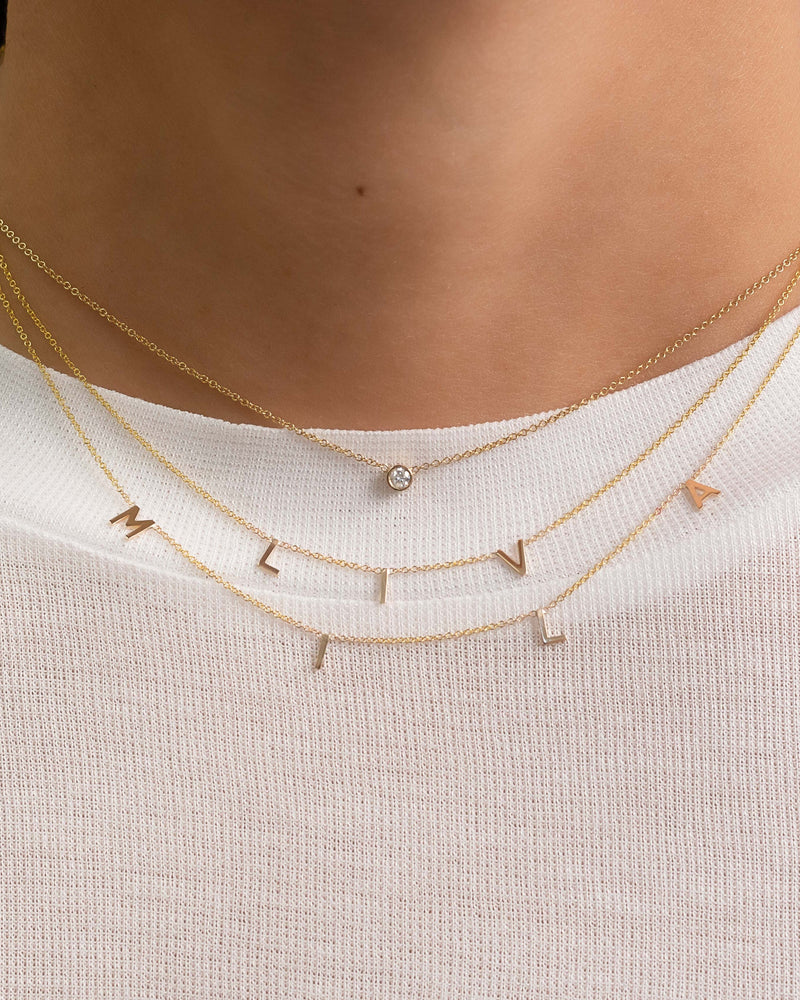 Small Bezel Diamond Necklace