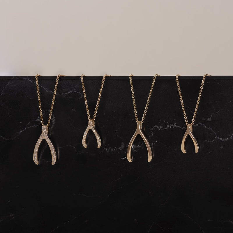 Kids 14k Gold Mini Wishbone Necklace
