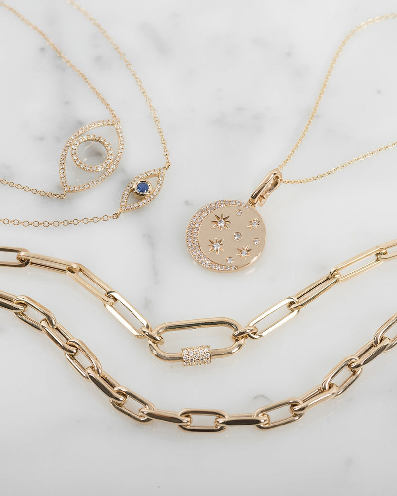 14k Gold Gemstone Carabiner