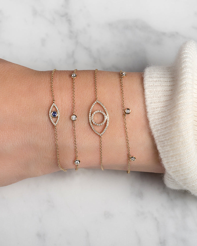 14k Gold Diamond Station Bracelet