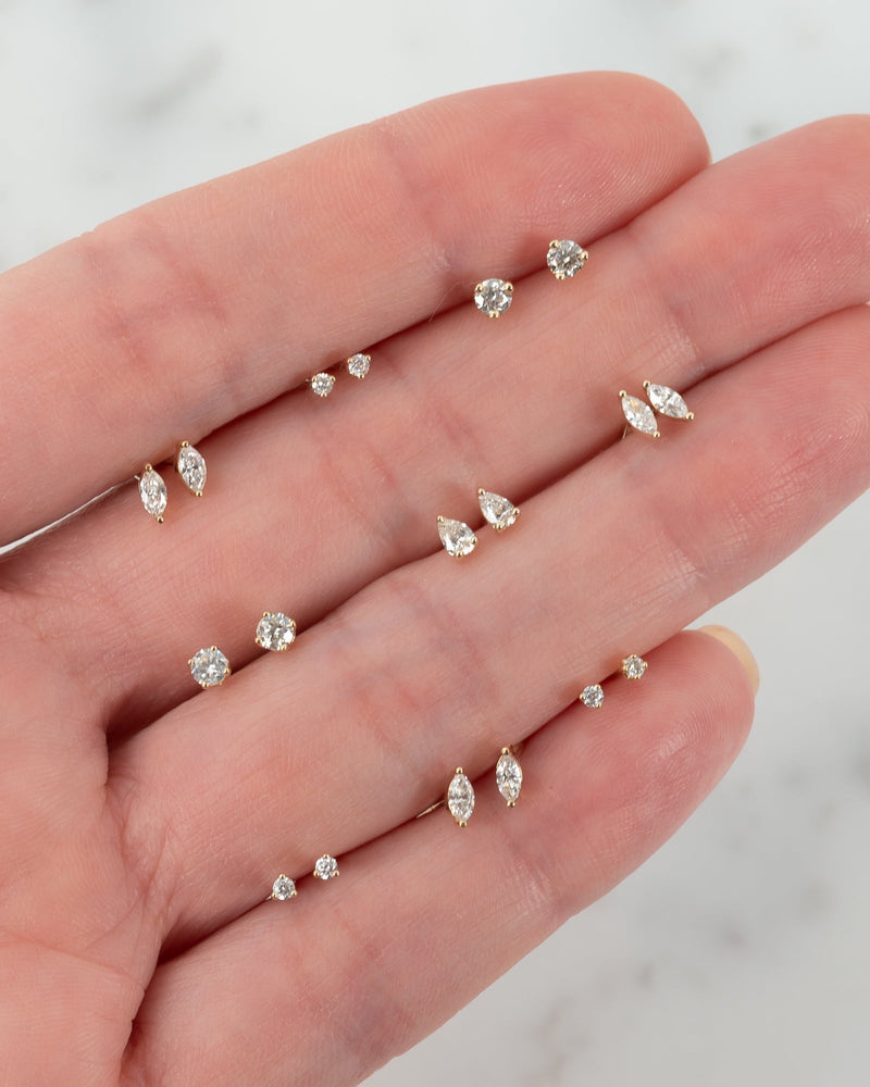 4 Prong Diamond Stud Earrings