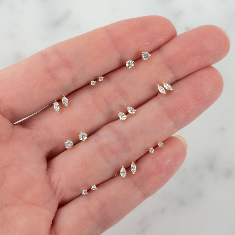 Small silver stud earrings 