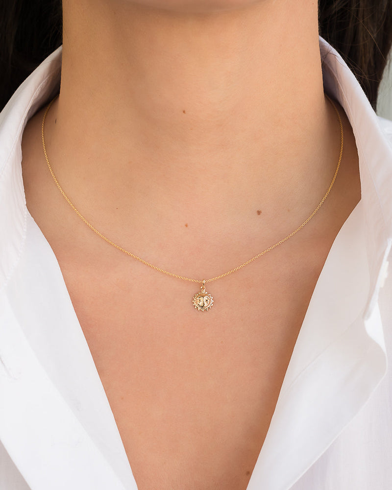 14k Gold Sun Pendant