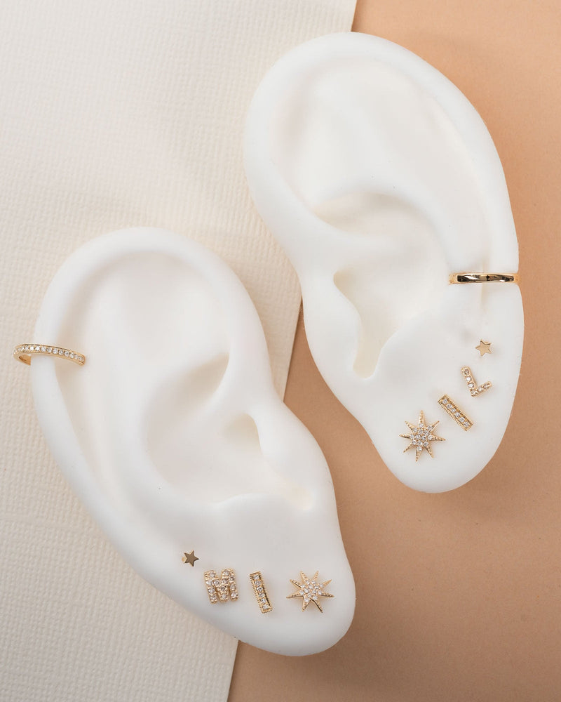 Diamond Bar Stud Earrings