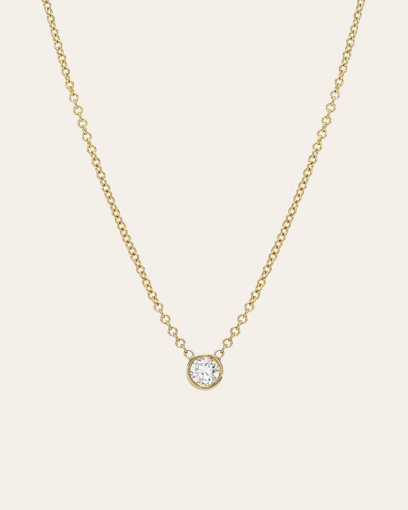 Large Bezel Diamond Necklace