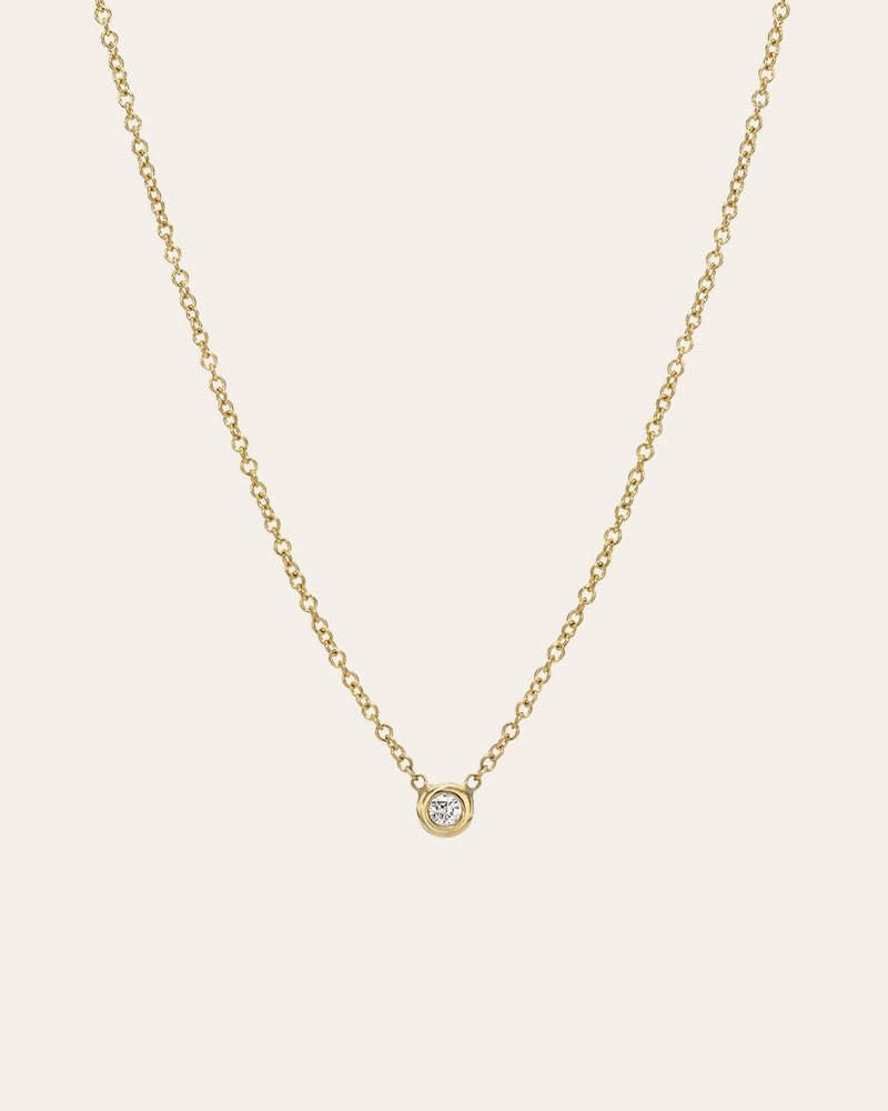 Kids Mini Bezel Diamond Necklace