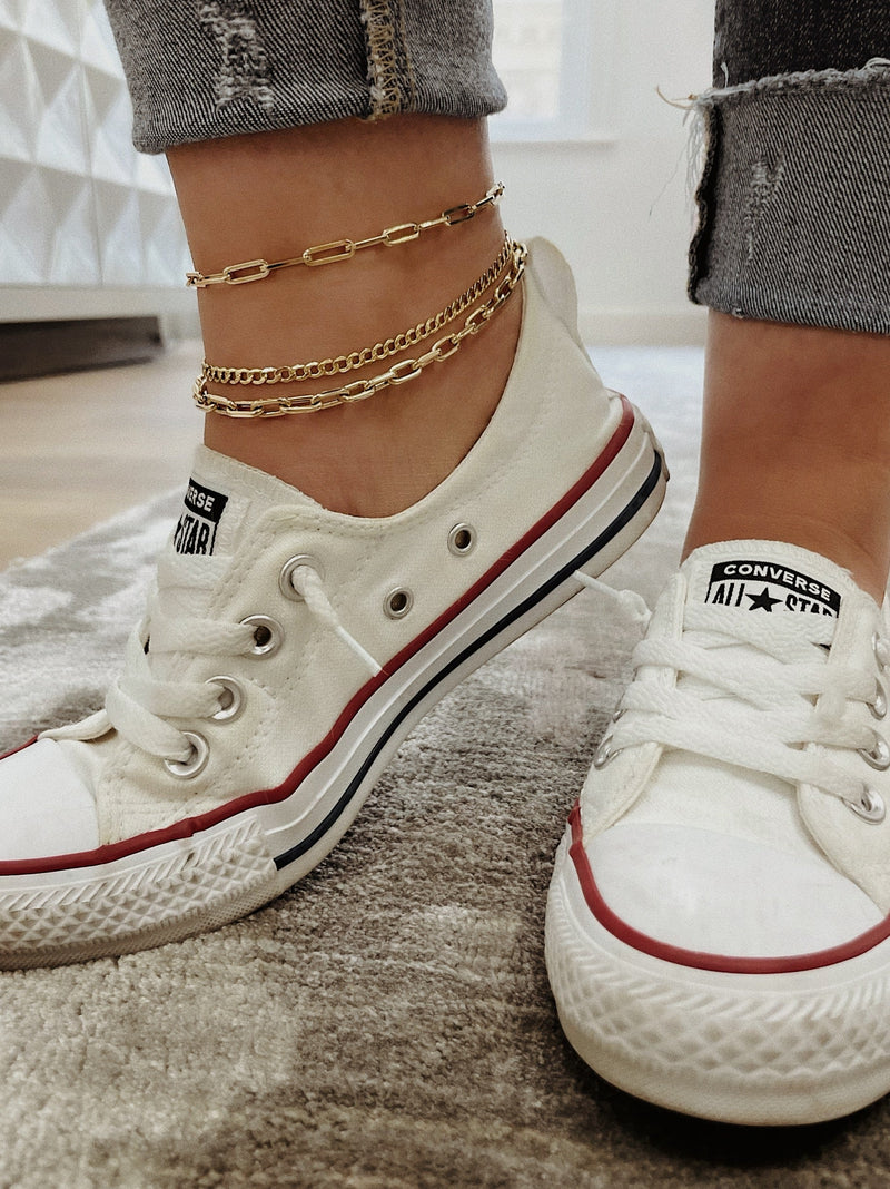 14k Gold Large Paper Clip Chain Anklet