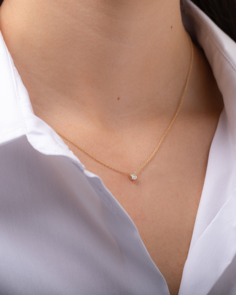 Small Bezel Diamond Necklace