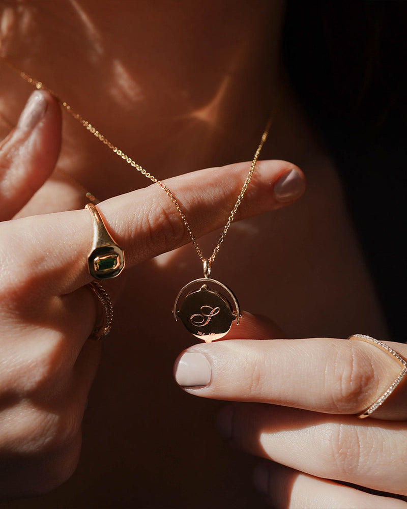 Spinner Compass Medallion Necklace