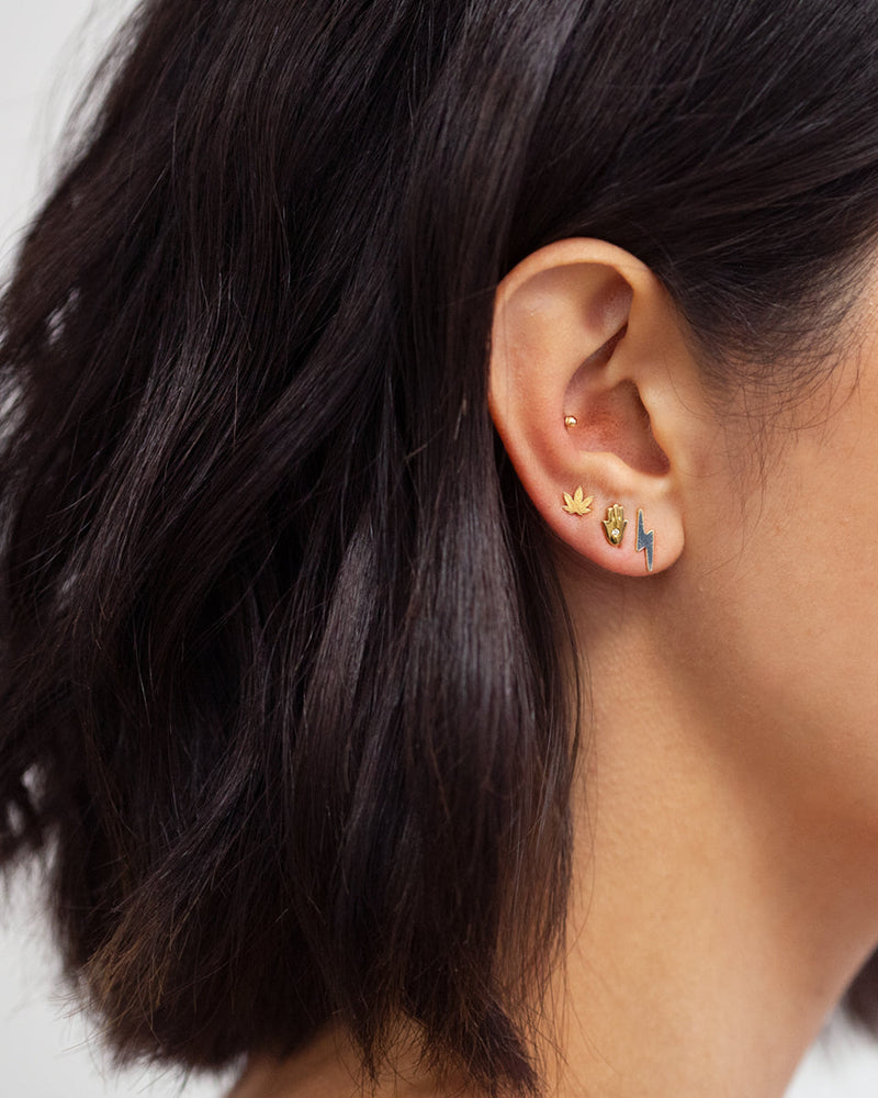 14k Gold Bead Stud Earrings