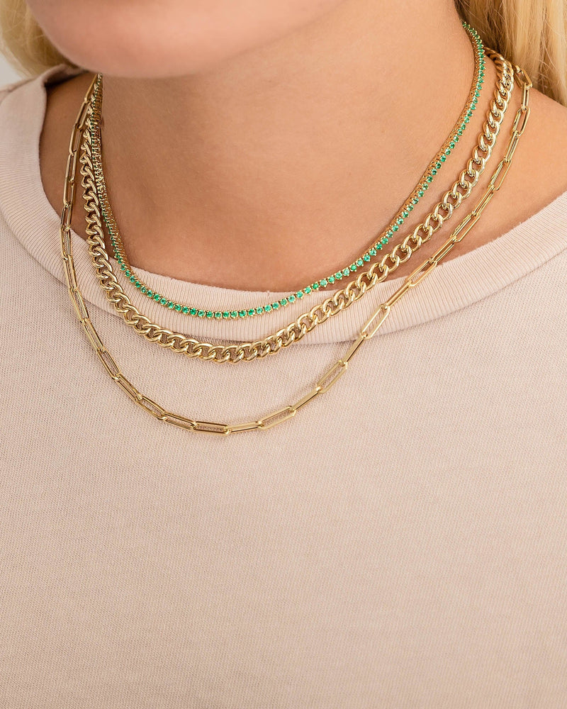14k Gold Large Curb Link Chain Necklace