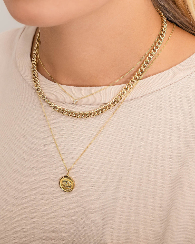 14k Gold Large Curb Link Chain Necklace