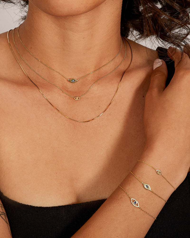 Diamond and Sapphire Evil Eye Bracelet