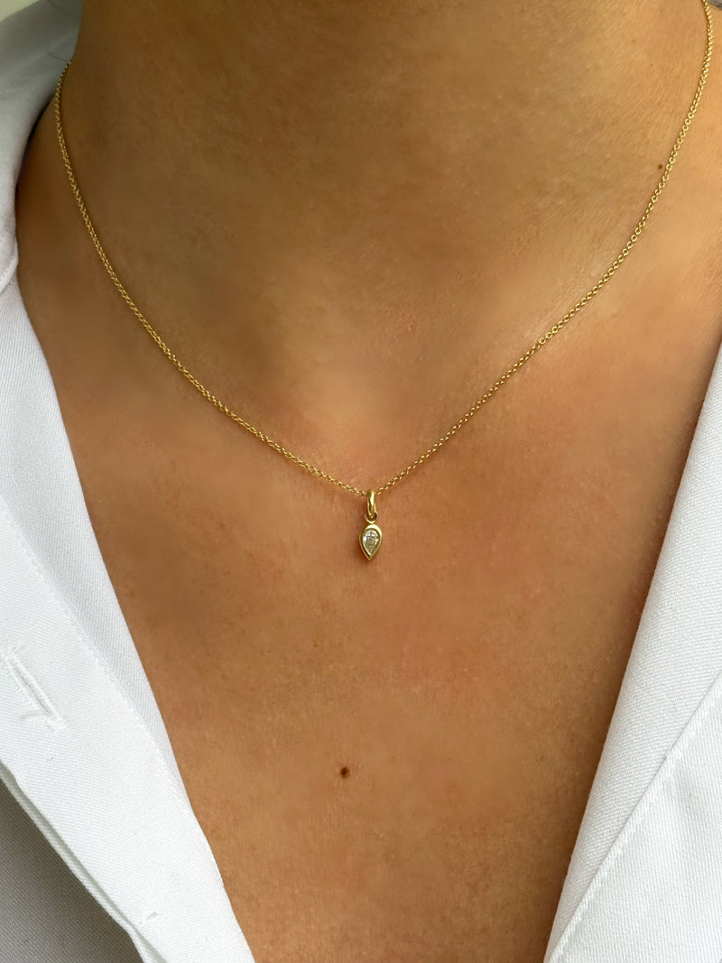 Pear Bezel Diamond Pendant