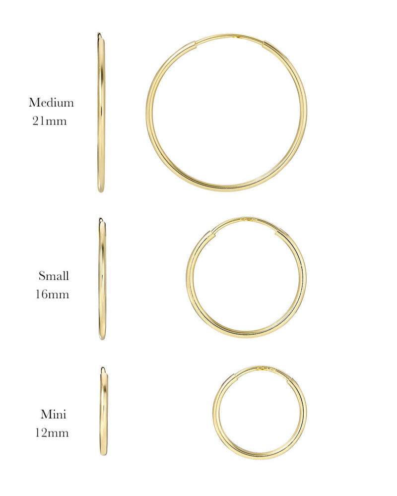 14k Gold Medium Thread Hoop Earrings